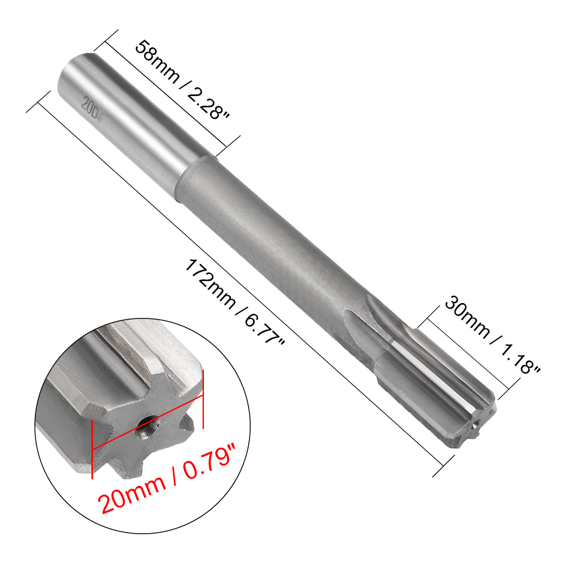 Harfington Straight Shank HSS D4 Chucking Reamer Machine Milling Cutter Tool