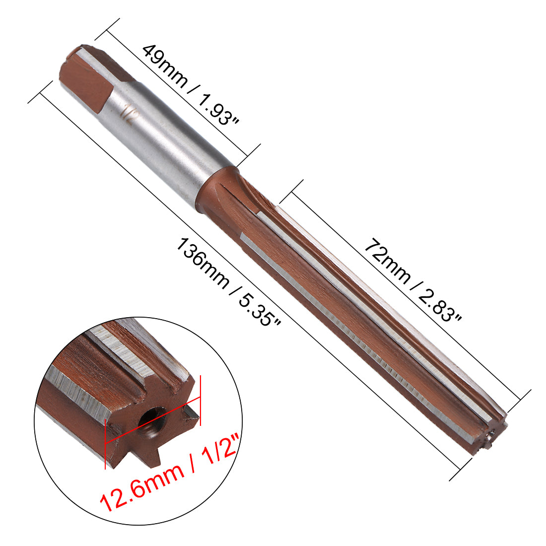 Harfington Straight Shank HSS H7 Chucking Reamer Hand Milling Tool