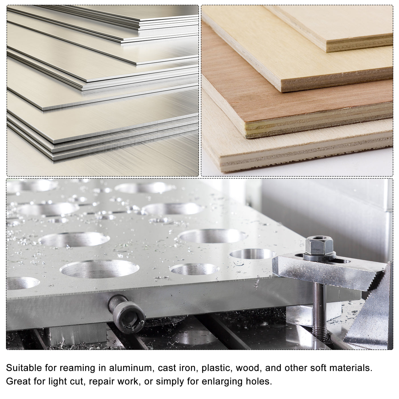 Harfington 5/8" Hand Reamer HSS H7 8 Straight Flutes Milling Cutter Tool