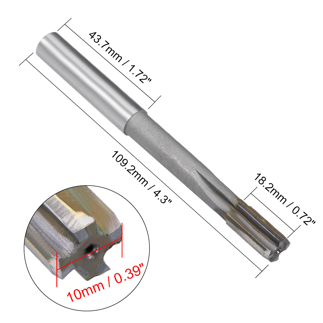 Harfington Straight Shank H7 Carbide Tipped Chucking Reamer Machine Milling Cutter