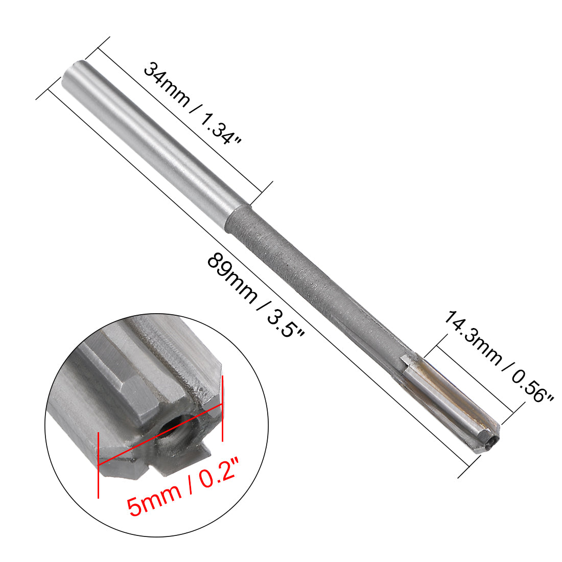 Harfington Straight Shank H7 Carbide Tipped Chucking Reamer Machine Milling Cutter