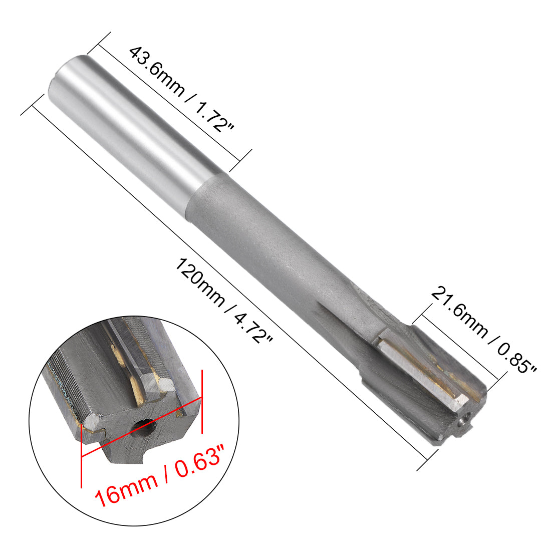 Harfington Straight Shank H7 Carbide Tipped Chucking Reamer Machine Milling Cutter