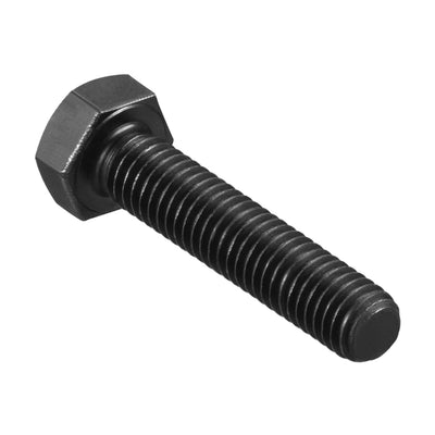 Harfington M8x30mm Hex Head Screw Bolts Fastener Grade 8.8 Carbon Steel Black 15pcs