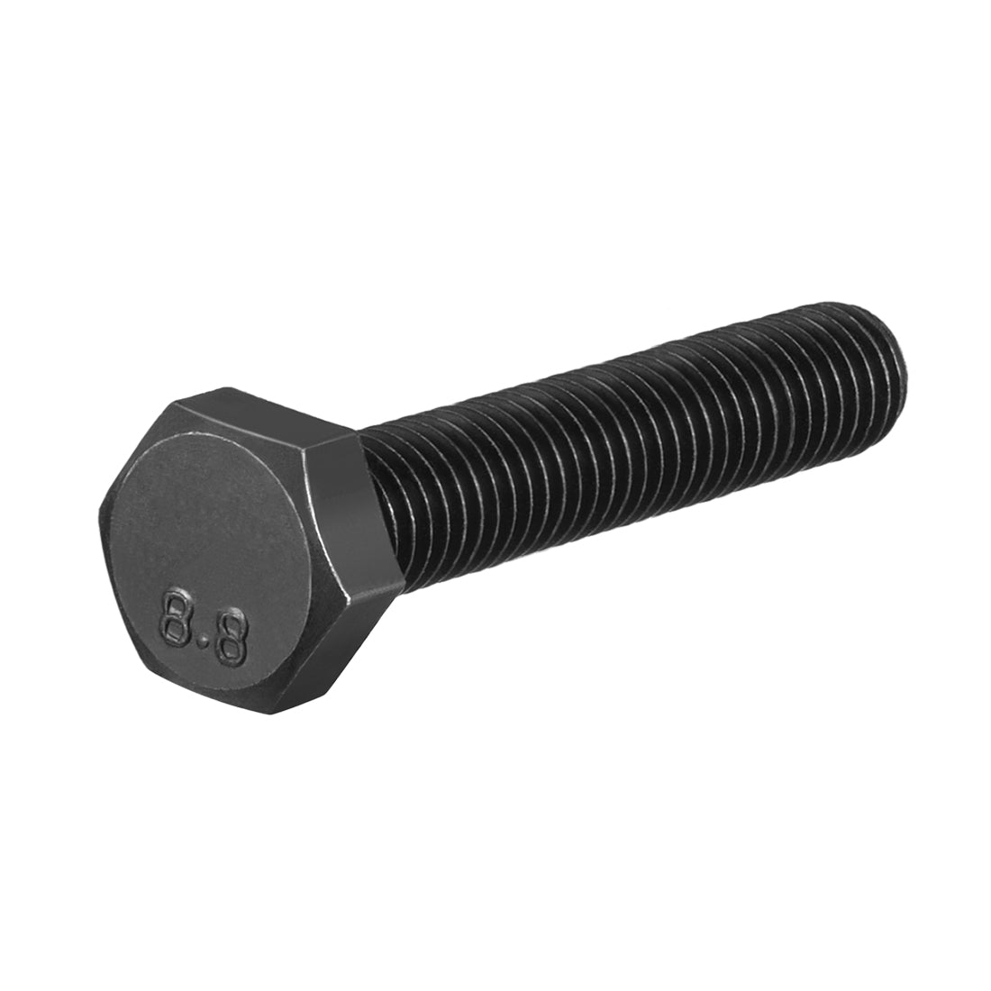 Harfington M8x45mm Hex Head Screw Bolts Fastener Grade 8.8 Carbon Steel Black 20pcs