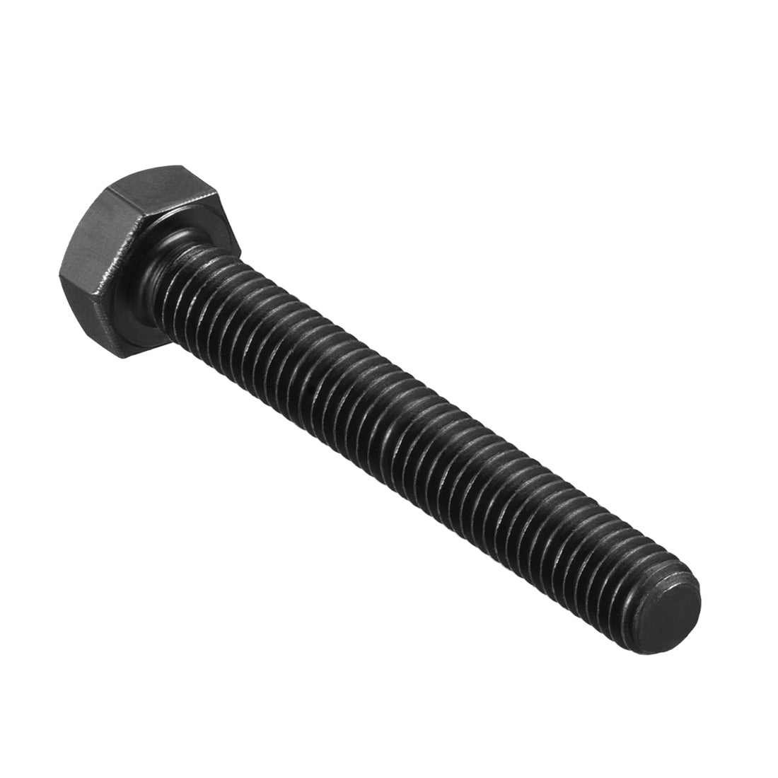Harfington M8x50mm Hex Head Screw Bolts Fastener Grade 8.8 Carbon Steel Black 5pcs