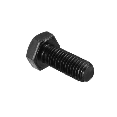 Harfington M10x25mm Hex Head Screw Bolts Fastener Grade 8.8 Carbon Steel Black 20pcs