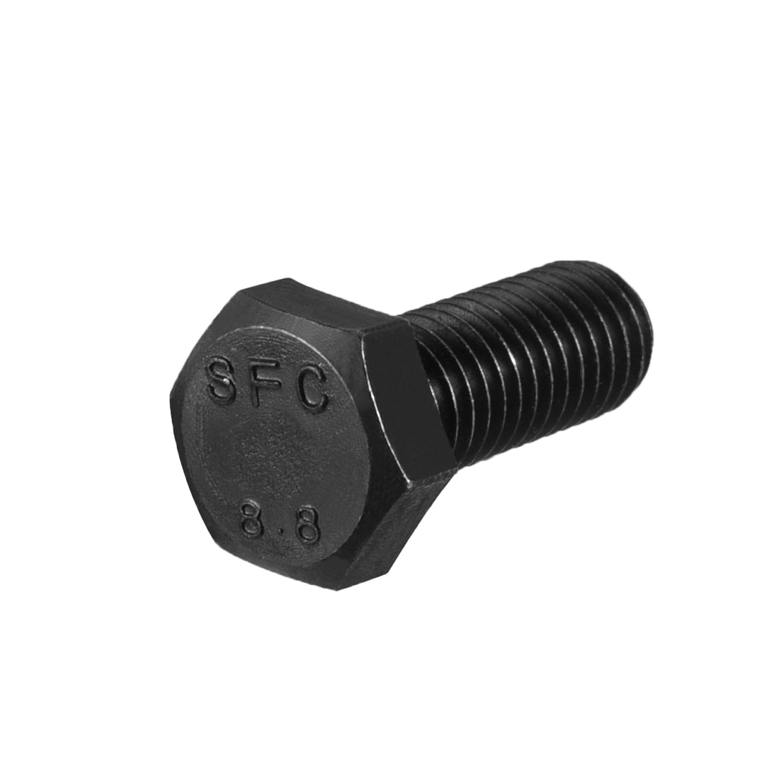Harfington M10x25mm Hex Head Screw Bolts Fastener Grade 8.8 Carbon Steel Black 20pcs