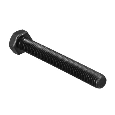 Harfington M10x80mm Hex Head Screw Bolts Fastener Grade 8.8 Carbon Steel Black 10pcs
