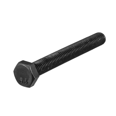 Harfington M10x80mm Hex Head Screw Bolts Fastener Grade 8.8 Carbon Steel Black 10pcs