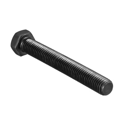 Harfington M12x90mm Hex Head Screw Bolts Fastener Grade 8.8 Carbon Steel Black 3pcs