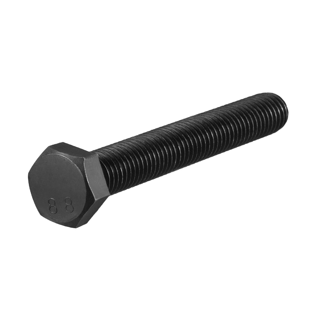 Harfington M12x90mm Hex Head Screw Bolts Fastener Grade 8.8 Carbon Steel Black 3pcs