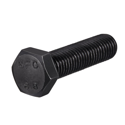 Harfington M14x50mm Hex Head Screw Bolts Fastener Grade 8.8 Carbon Steel Black 3pcs