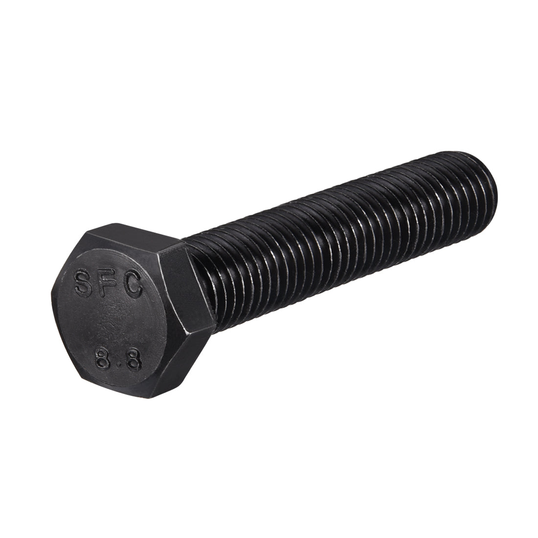 Harfington M14x70mm Hex Head Screw Bolts Fastener Grade 8.8 Carbon Steel Black 3pcs