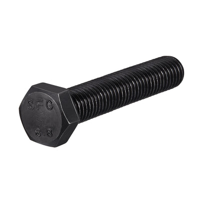 Harfington M14x70mm Hex Head Screw Bolts Fastener Grade 8.8 Carbon Steel Black 3pcs