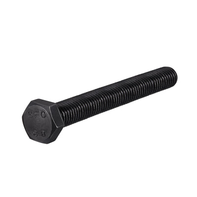 Harfington M14x150mm Hex Head Screw Bolts Fastener Grade 8.8 Carbon Steel Black 2pcs