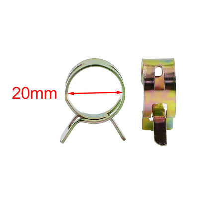 Harfington 15pcs 20mm Car Fuel Line Spring Clips Water Pipe Air Tube Clamps Hose Fastener