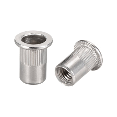 Harfington M8 304 Stainless Steel Rivet Nuts Flat Head Insert  20 Pcs
