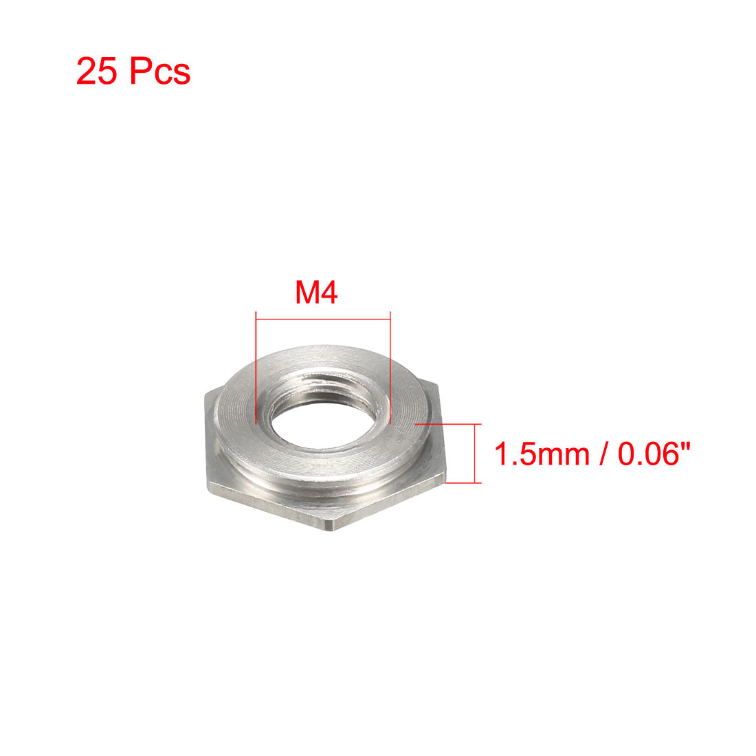 Harfington M4 x 0.7mm Pitch Hex Head Carbon Steel Blind Hole Self Clinching Standoff Nuts FS-M4-1, Pack of 25