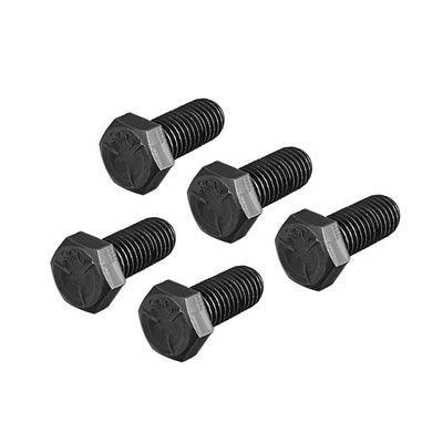 Harfington 5/8"-11x1" Carbon Steel Hex Head Screw Bolts Fastener Black 5pcs