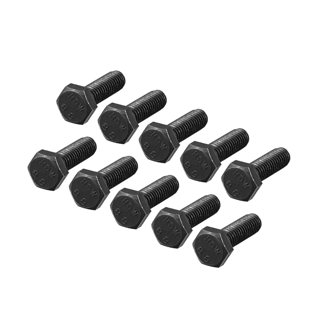 Harfington M5x16mm Hex Head Left Hand Screw Bolts Fastener Carbon Steel Black 10pcs
