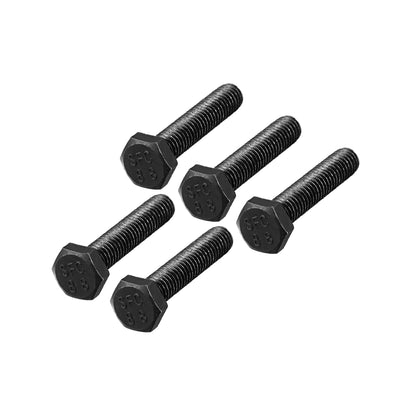 Harfington M6x30mm Hex Head Left Hand Screw Bolts Fastener Carbon Steel Black 5pcs