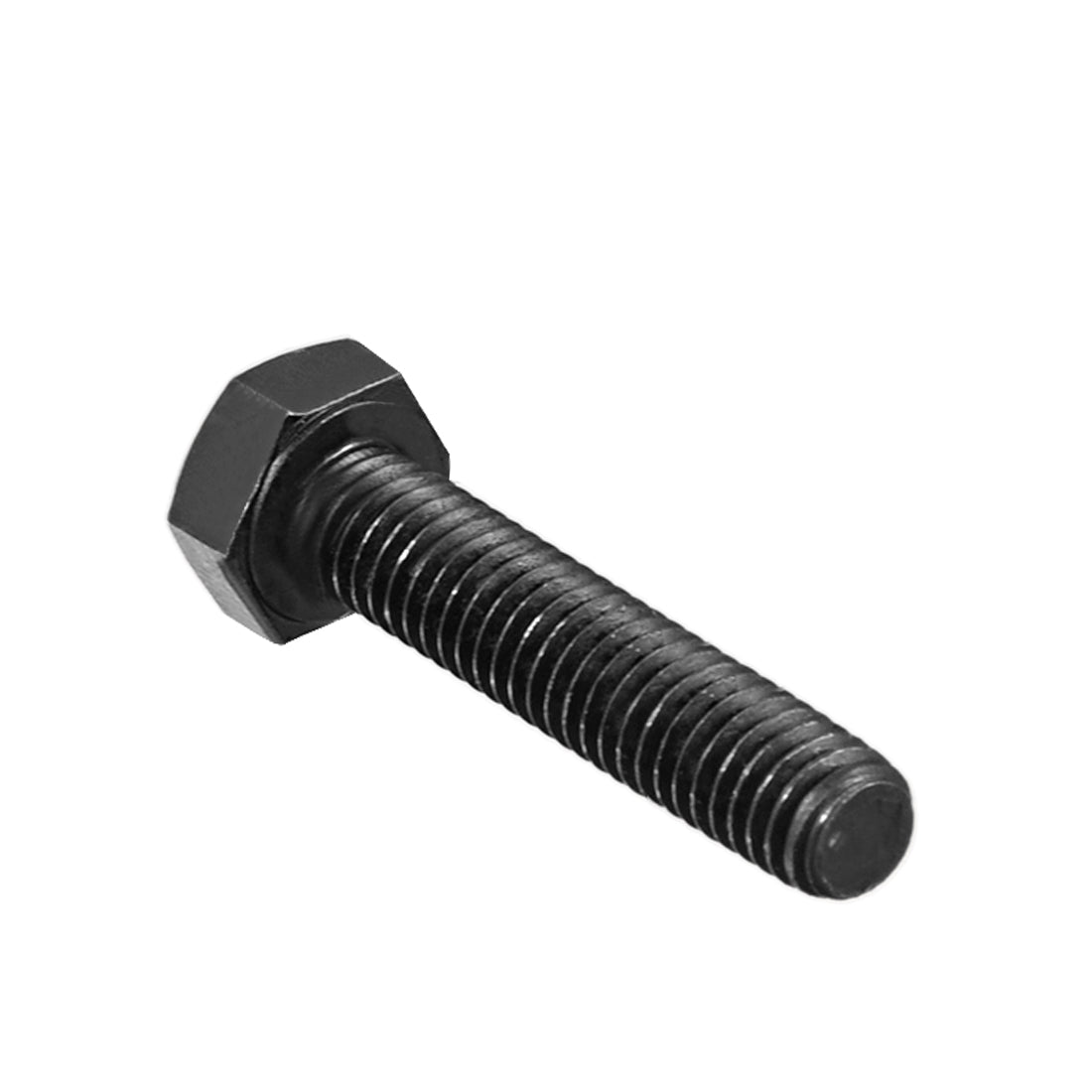 Harfington M6x25mm Hex Head Left Hand Screw Bolts Fastener Carbon Steel Black 3pcs