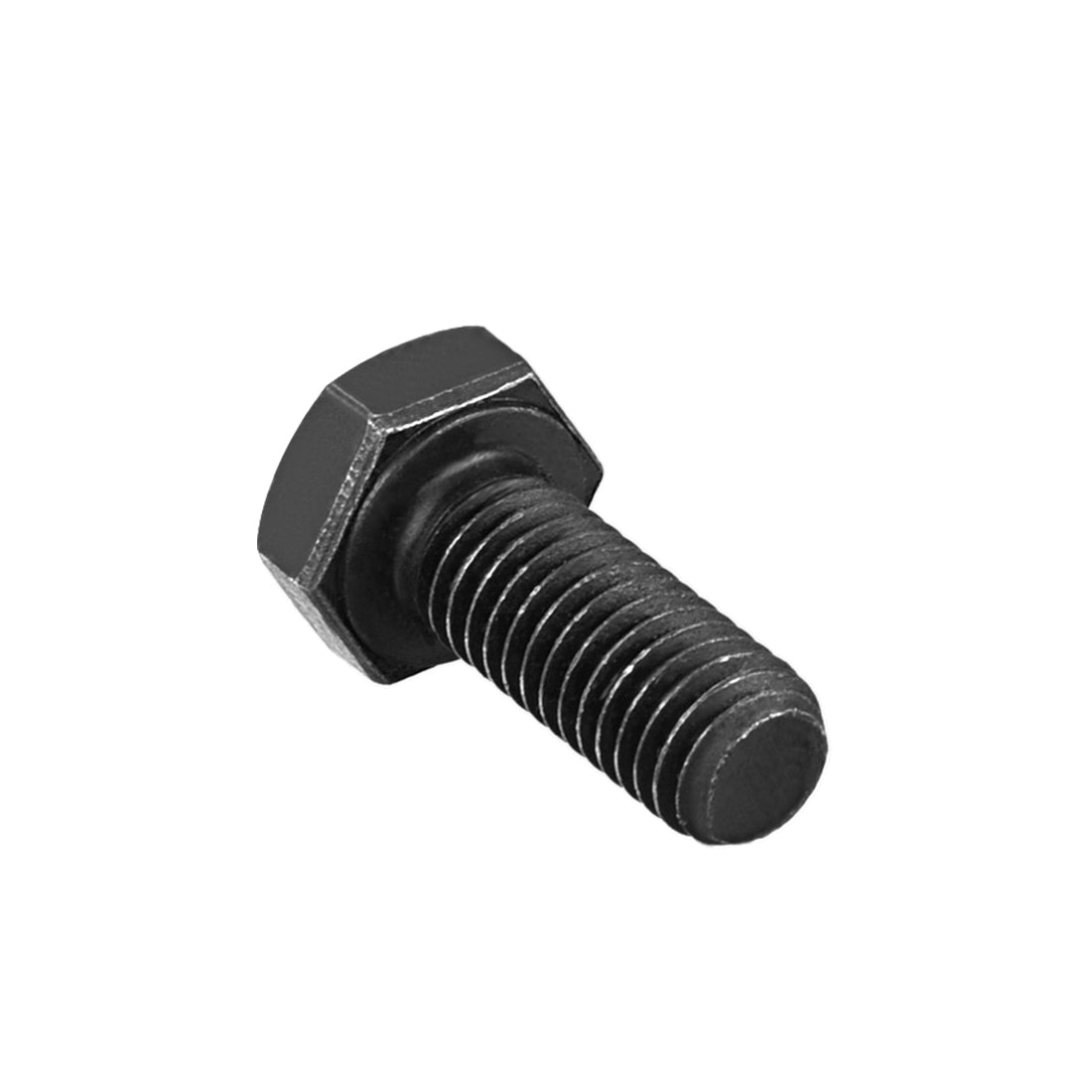 Harfington M8x20mm Hex Head Left Hand Screw Bolts Fastener Carbon Steel Black 15pcs