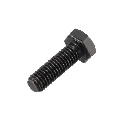 Harfington M8x25mm Hex Head Left Hand Screw Bolts Fastener Carbon Steel Black 3pcs