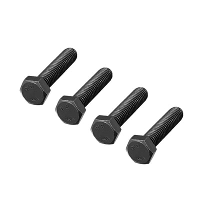 Harfington M8x35mm Hex Head Left Hand Screw Bolts Fastener Carbon Steel Black 4pcs