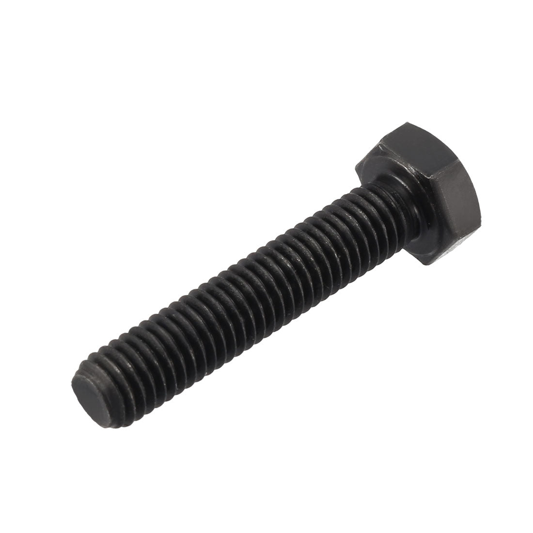 Harfington M8x40 mm Hex Head Left Hand Screw Bolts Fastener Carbon Steel Black 2pcs
