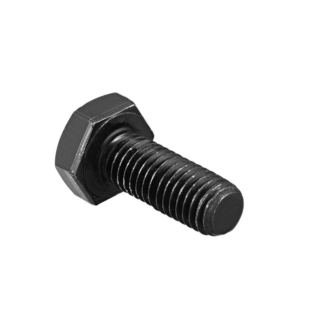 Harfington M10x30mm Hex Head Left Hand Screw Bolts Fastener Carbon Steel Black 2pcs