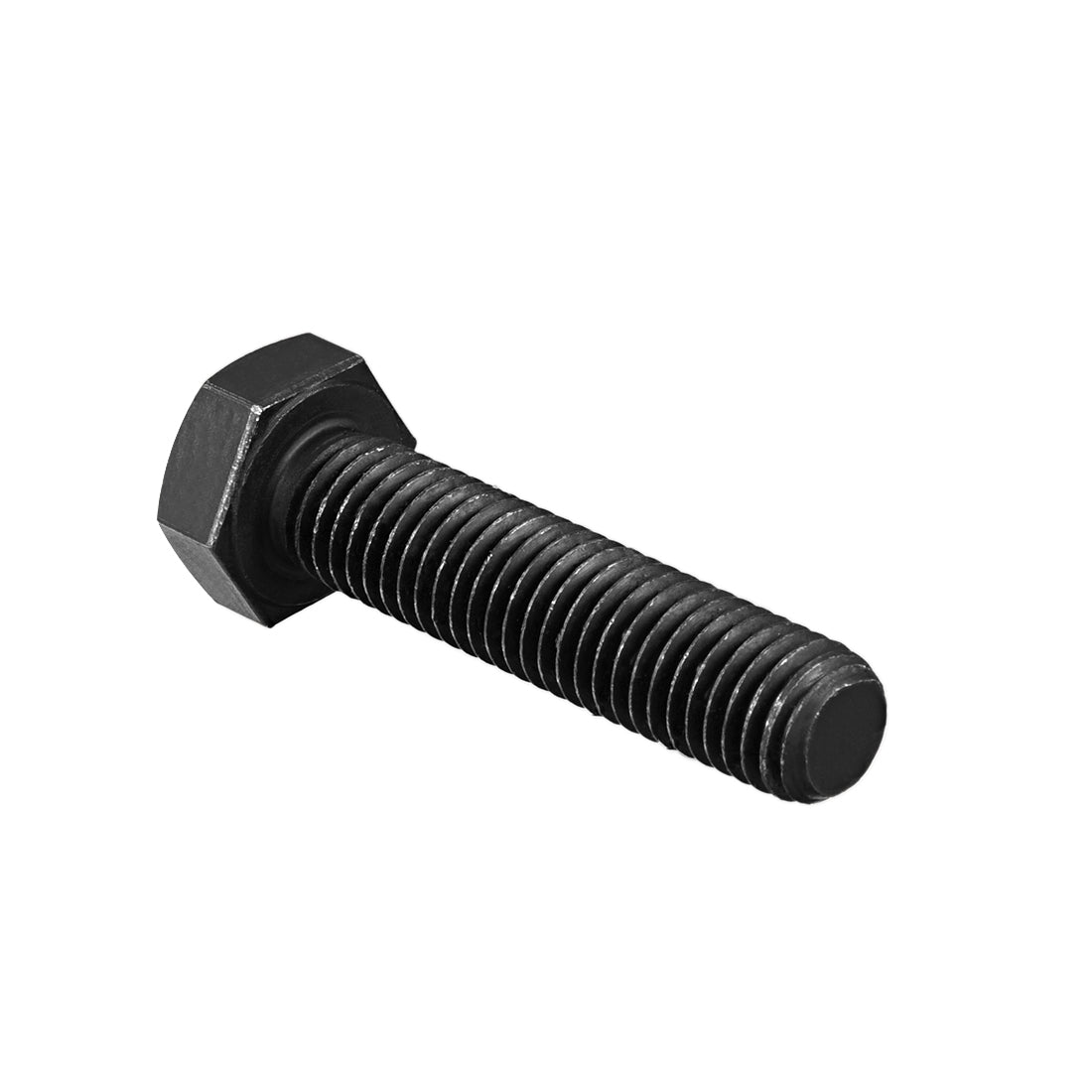 Harfington M12x50mm Hex Head Left Hand Screw Bolts Fastener Carbon Steel Black pcs