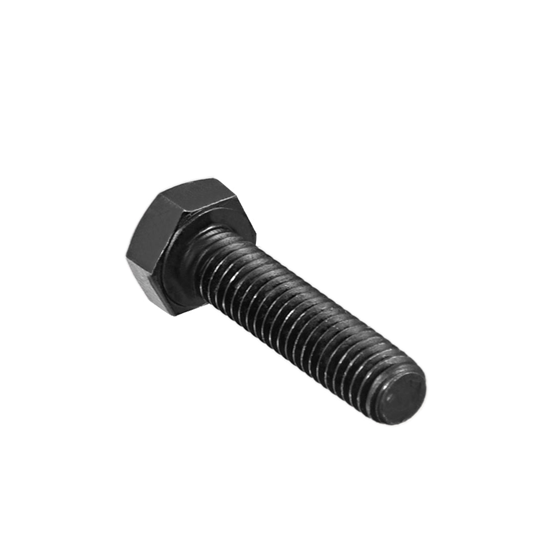 Harfington M6x20 mm Hex Head Left Hand Screw Bolts Fastener Carbon Steel Black 3pcs