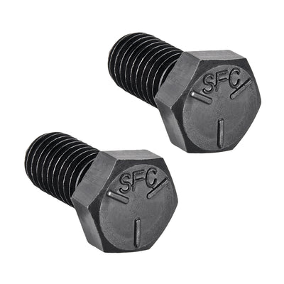 Harfington 1/2''-13*1'' Hex Head Screw Bolts Fastener Grade 5 UNC Carbon Steel Black 2pcs