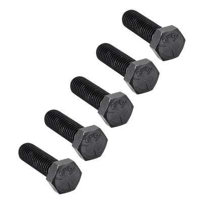 Harfington 1/2''-13*1-3/4'' Hex Head Screw Bolts Fastener Grade 5 UNC Carbon Steel Black 5pcs