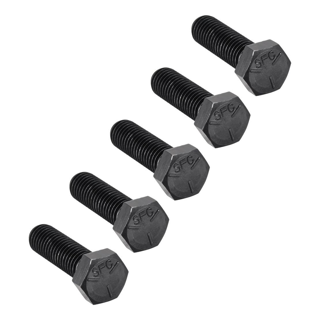 Harfington 1/2''-13*1-3/4'' Hex Head Screw Bolts Fastener Grade 5 UNC Carbon Steel Black 5pcs