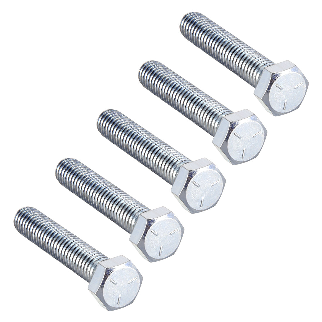 Harfington Hex Head Screw Bolts Carbon Steel 3/8"-16x2" Fastener Grade 5 UNC 5pcs
