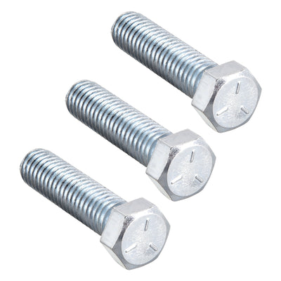 Harfington Hex Head Screw Bolts Carbon Steel 7/16"-14x1-3/4" Fastener Grade 5 UNC 3pcs