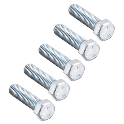 Harfington Hex Head Screw Bolts Carbon Steel 7/16"-14x1-3/4" Fastener Grade 5 UNC 5pcs