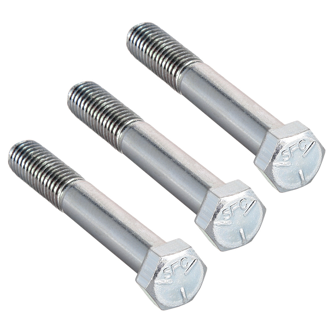 Harfington Hex Head Screw Bolts Carbon Steel 7/16"-14x3" Fastener Grade 5 UNC 3pcs