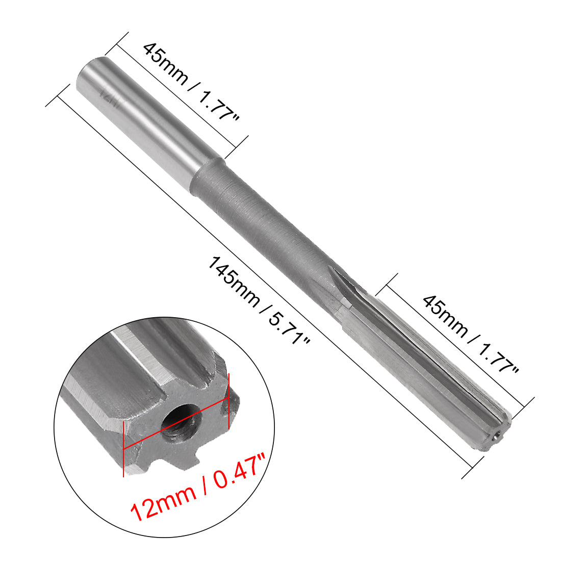 Harfington Straight Shank HSS H7 Chucking Reamer Machine Milling Tool