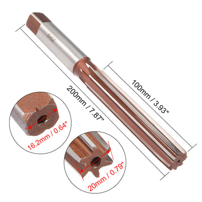 Harfington Straight Shank H8 Chucking Reamer 8 Flutes Hand Milling Cutter Tool