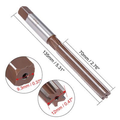 Harfington Straight Shank H8 Chucking Reamer 6 Flutes Hand Milling Cutter Tool