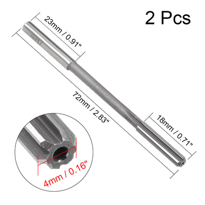 Harfington Straight Shank HSS H7 Chucking Reamer Machine Milling Cutter Tool 2Pcs