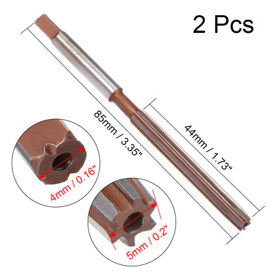Harfington Straight Shank H8 Chucking Reamer 6 Flutes Hand Milling Cutter Tool 2Pcs