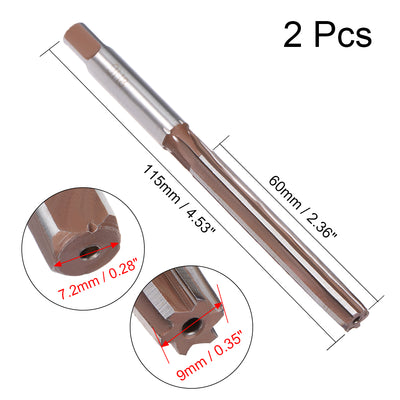 Harfington Straight Shank H8 Chucking Reamer 6 Flutes Hand Milling Cutter Tool 2Pcs