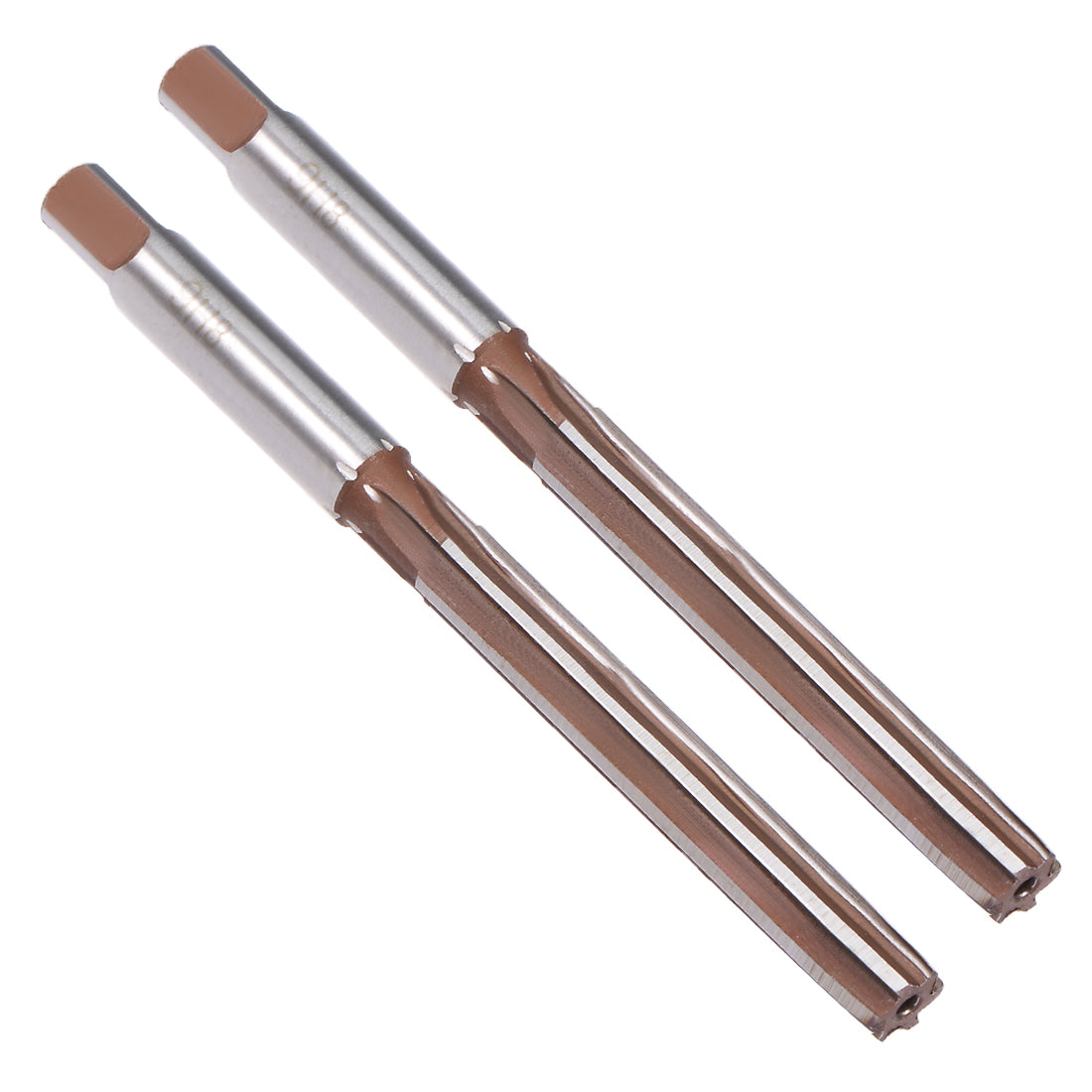 Harfington Straight Shank H8 Chucking Reamer 6 Flutes Hand Milling Cutter Tool 2Pcs