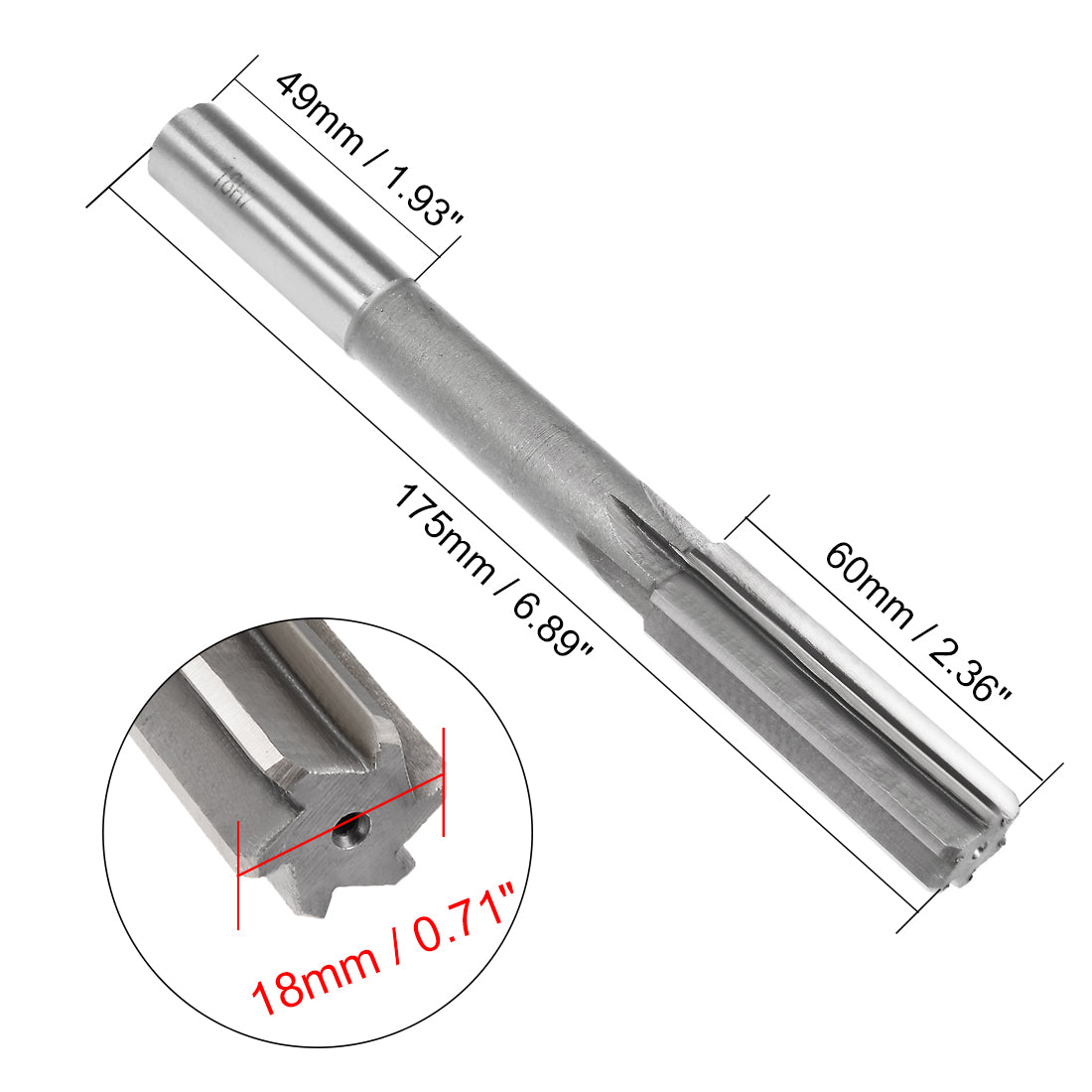 Harfington Straight Shank HSS H7 Chucking Reamer Machine Milling Tool