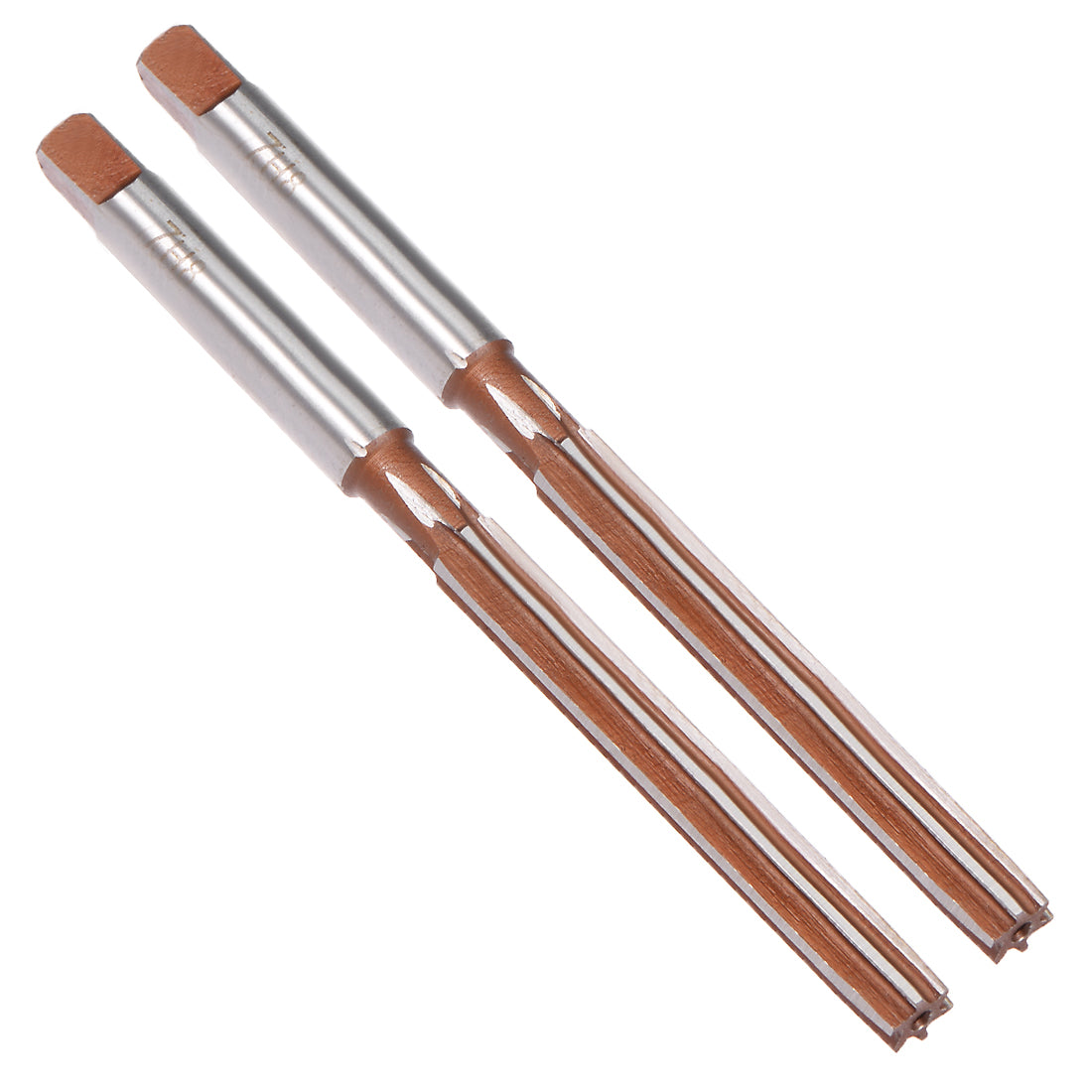 Harfington 7mm Hand Reamer Alloy Tool Steel H8 6 Straight Flutes Milling Cutter Tool 2Pcs