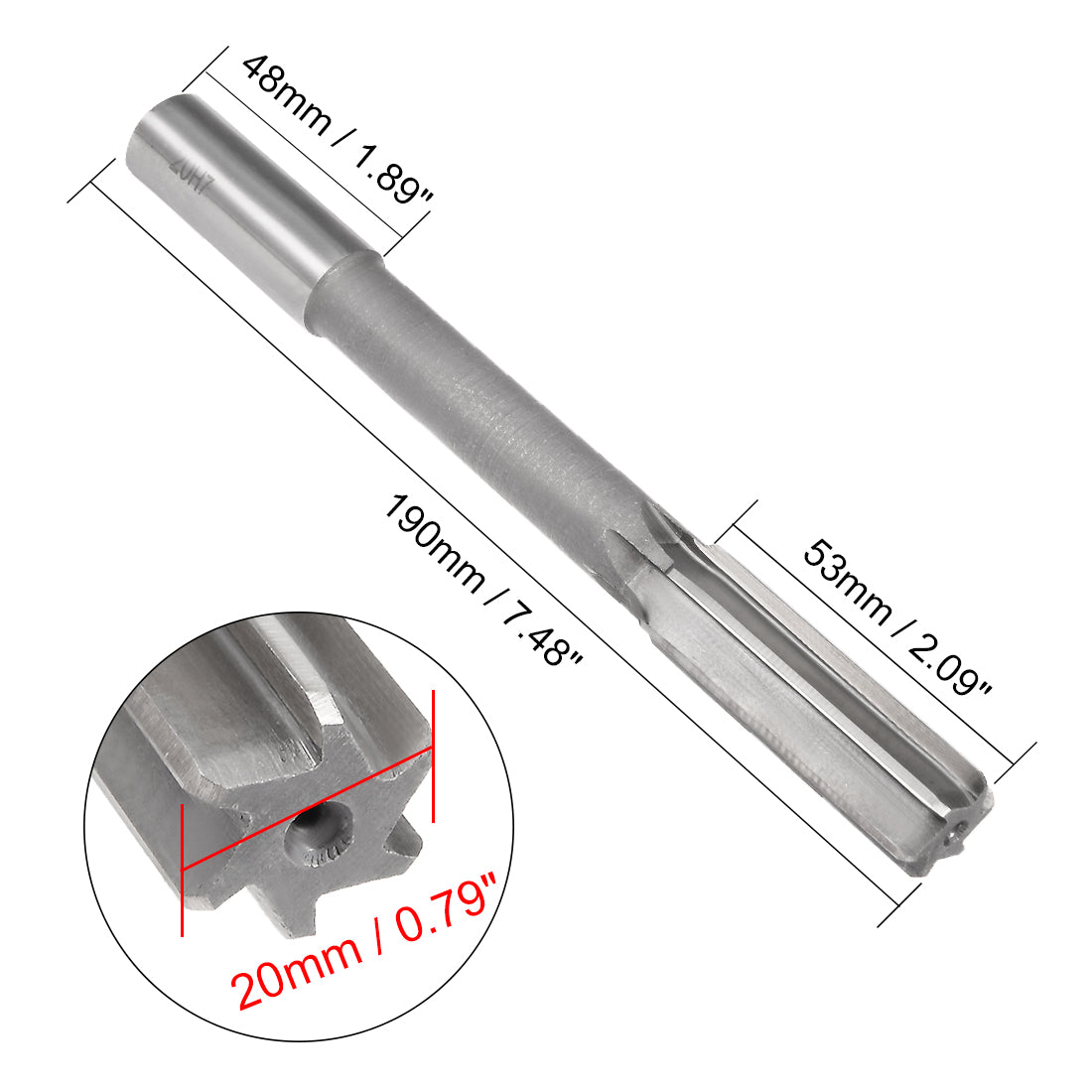 Harfington Straight Shank HSS H7 Chucking Reamer Machine Milling Tool